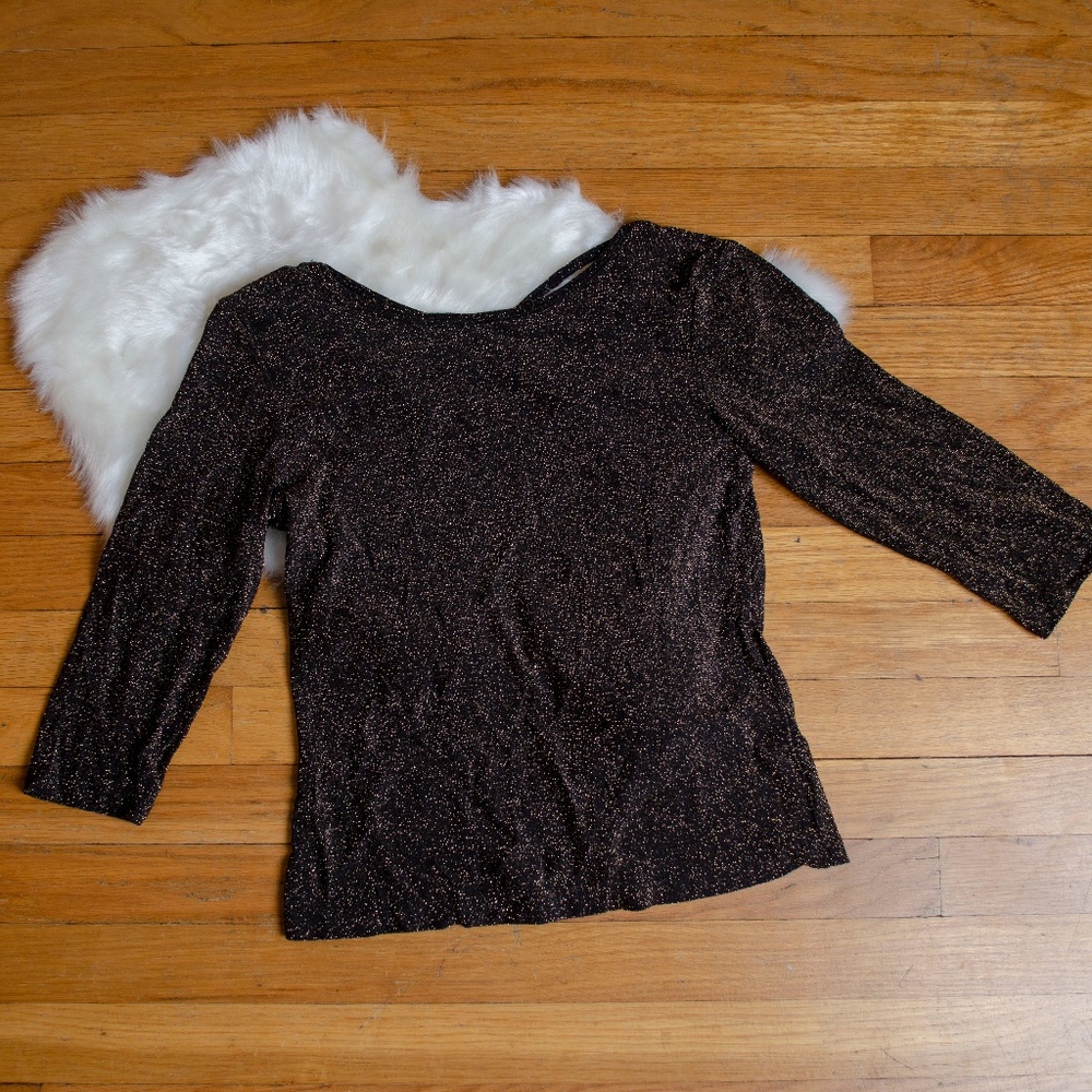 Fashion Bug Black and Gold Shirt